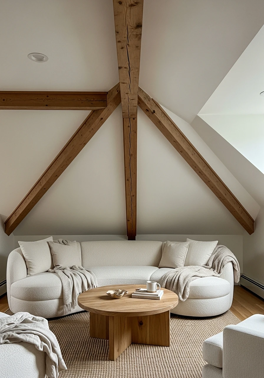 Curved Furniture Shapes - Attic Living Room Ideas