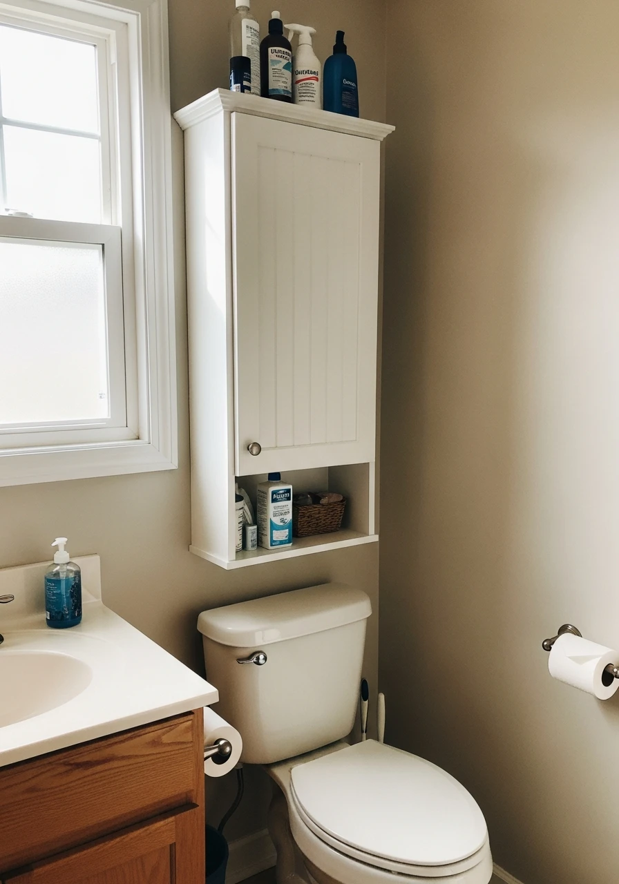 Slim Wall Cabinet Storage - 50 Smart Back of Toilet Decor Ideas That Look High-End