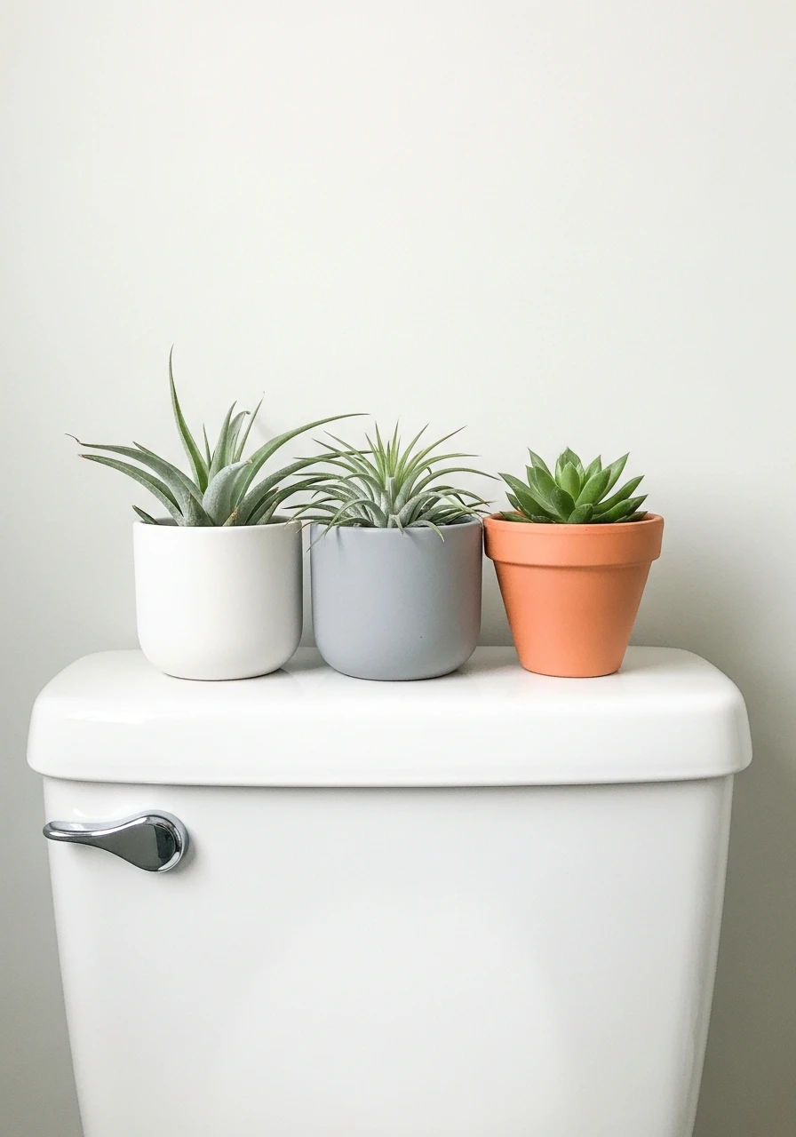 Simple Ceramic Planters - 50 Smart Back of Toilet Decor Ideas That Look High-End