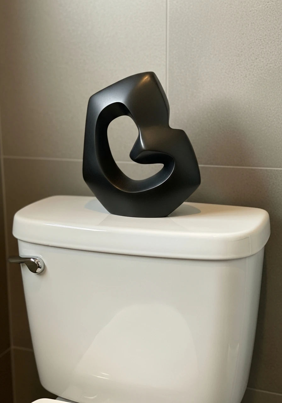 Sculptural Decor Object - 50 Smart Back of Toilet Decor Ideas That Look High-End
