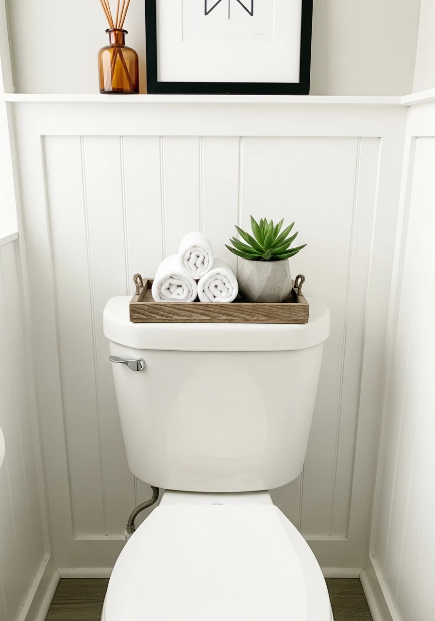 Vertical Wall Paneling - 50 Smart Back of Toilet Decor Ideas That Look High-End