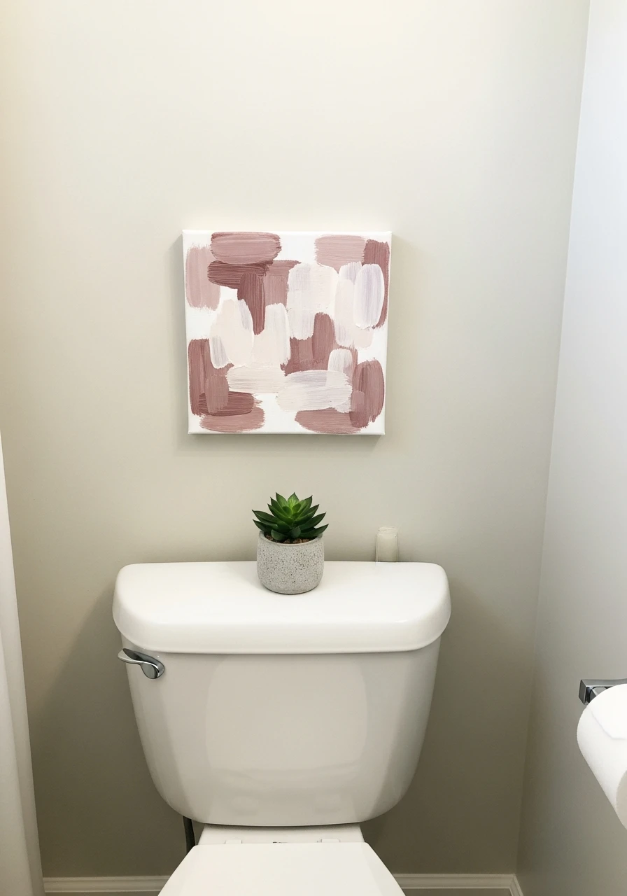 Custom DIY Wall Art - 50 Smart Back of Toilet Decor Ideas That Look High-End