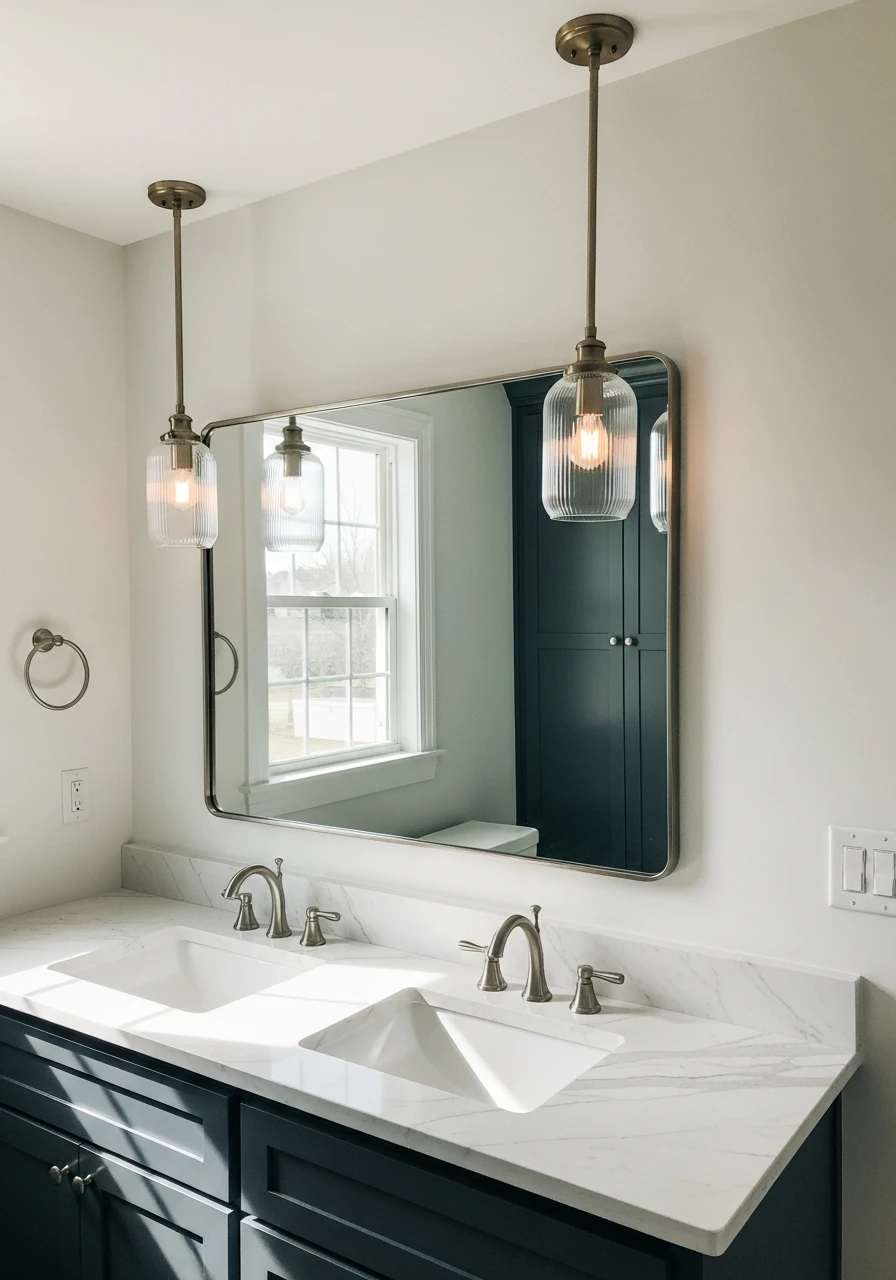 Use Pendant Lighting - 50 Smart Ideas for Your Next High-End Bathroom Remodel