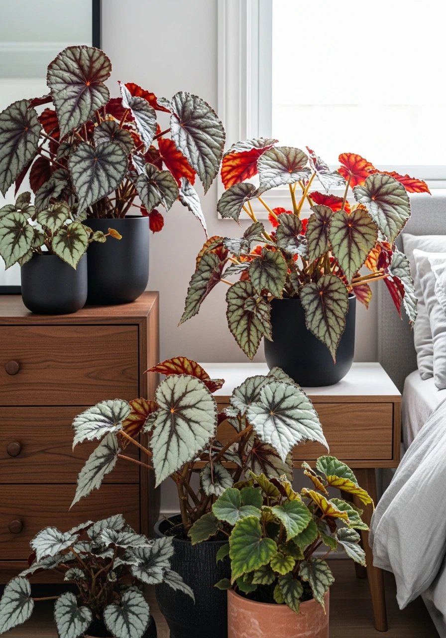 Color From Rex Begonia - 50 Stunning Bedroom Plants Decor Ideas for a Calm Space