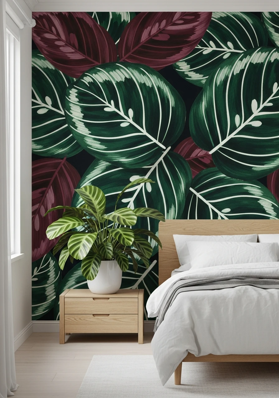 Bold Calathea Leaf Patterns - 50 Stunning Bedroom Plants Decor Ideas for a Calm Space