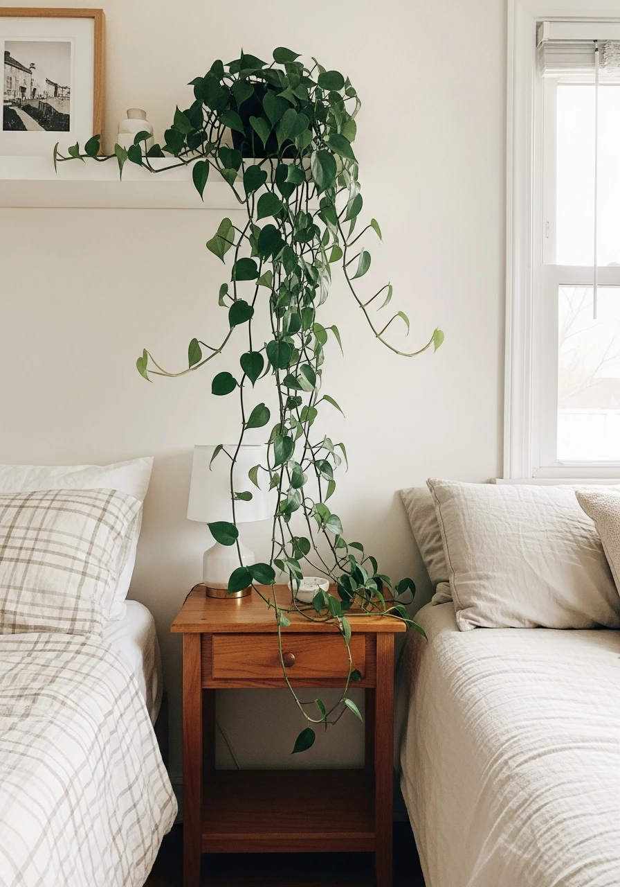 Classic Heartleaf Trailing - 50 Stunning Bedroom Plants Decor Ideas for a Calm Space