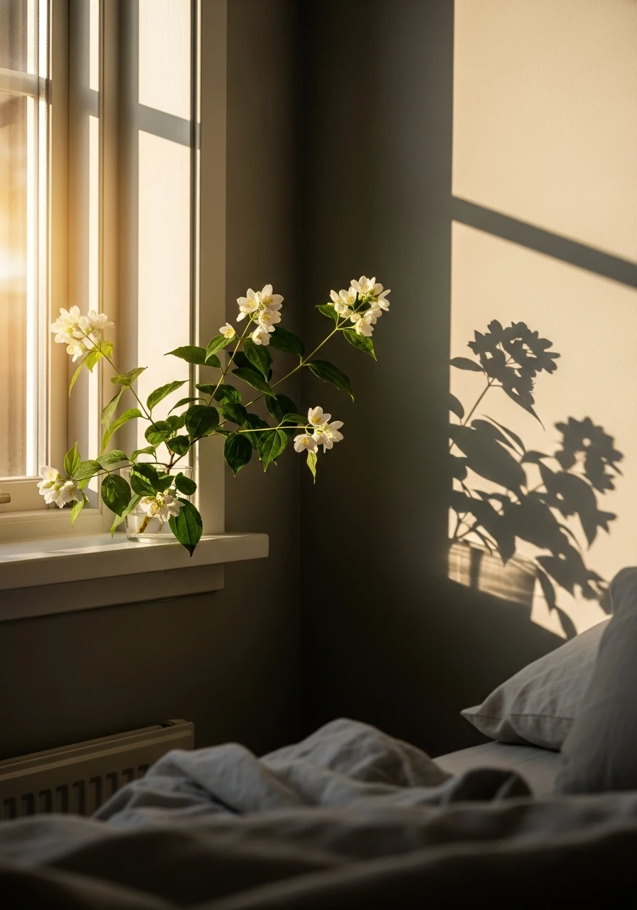 Scented Jasmine Near Window - 50 Stunning Bedroom Plants Decor Ideas for a Calm Space