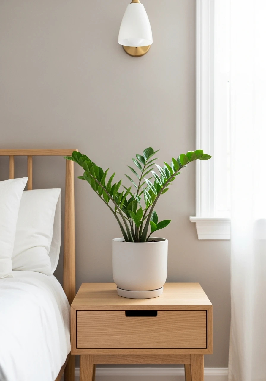 Minimalist ZZ Plant Look - 50 Stunning Bedroom Plants Decor Ideas for a Calm Space