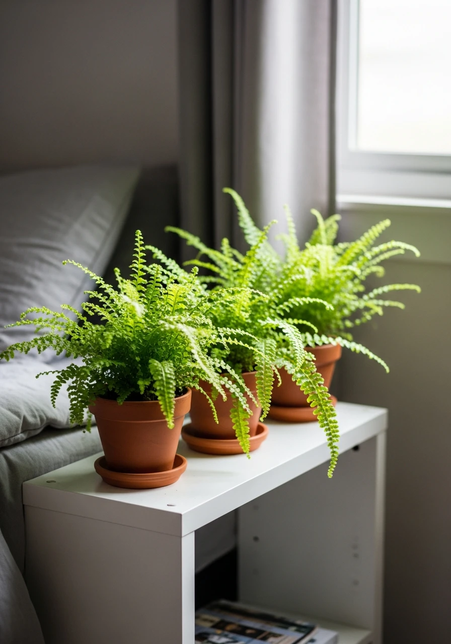 Airy Lemon Button Fern - 50 Stunning Bedroom Plants Decor Ideas for a Calm Space