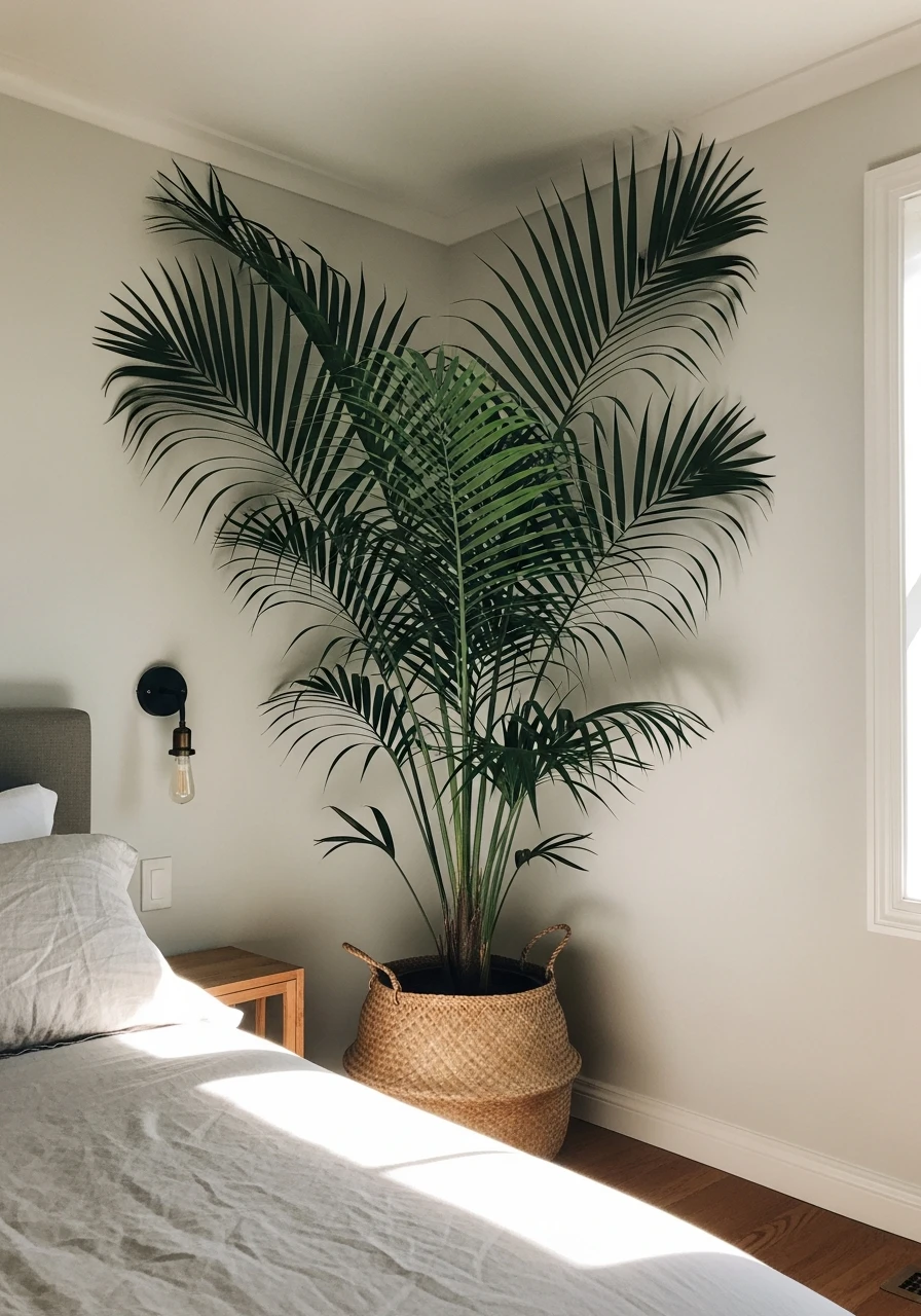 Tall Plant Decor For Cozy Rooms - 50 Stunning Bedroom Plants Decor Ideas for a Calm Space