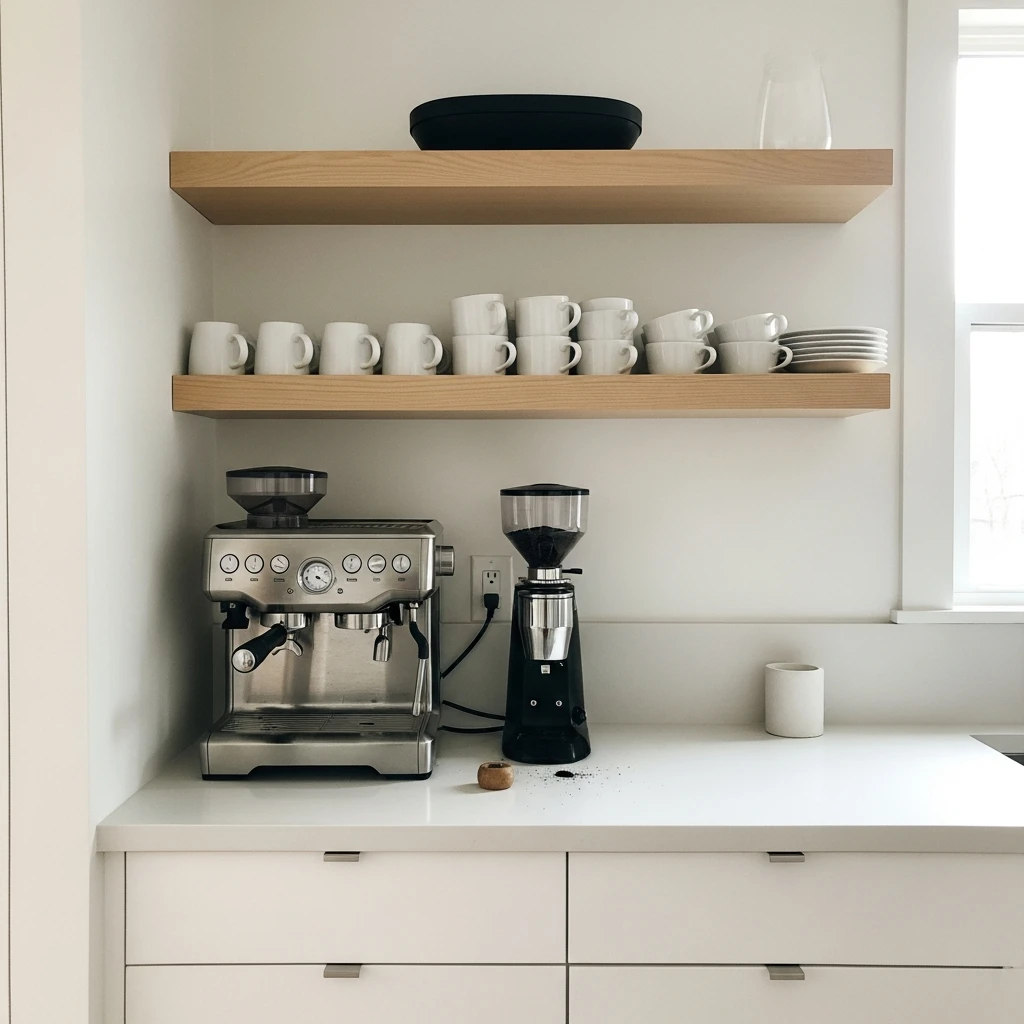 Scandinavian-Style Coffee Bar - 50 Coffee Bar Ideas for a Custom Kitchen Look