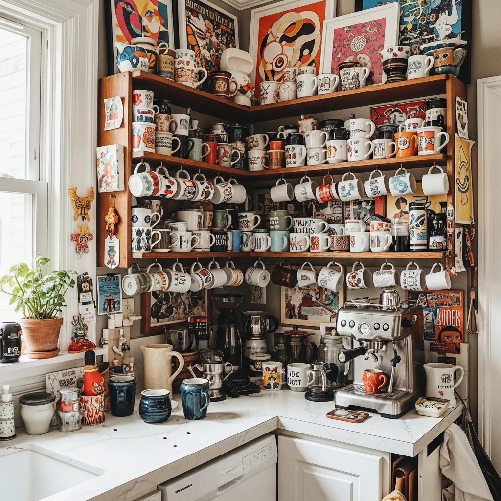 Eclectic Coffee Bar Décor - 50 Coffee Bar Ideas for a Custom Kitchen Look