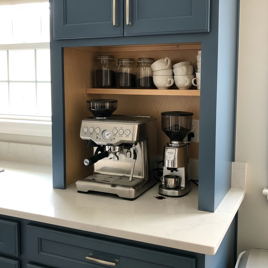 Built-In Kitchen Coffee Station - 50 Coffee Bar Ideas for a Custom Kitchen Look
