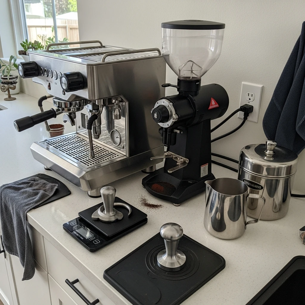 Espresso-Focused Coffee Bar - 50 Coffee Bar Ideas for a Custom Kitchen Look