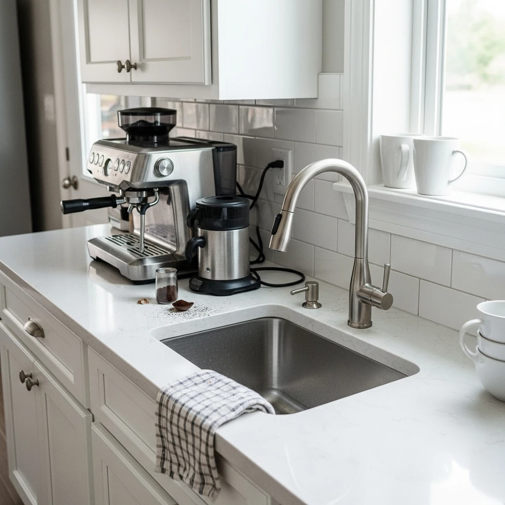Prep-Sink Coffee Bar - 50 Coffee Bar Ideas for a Custom Kitchen Look