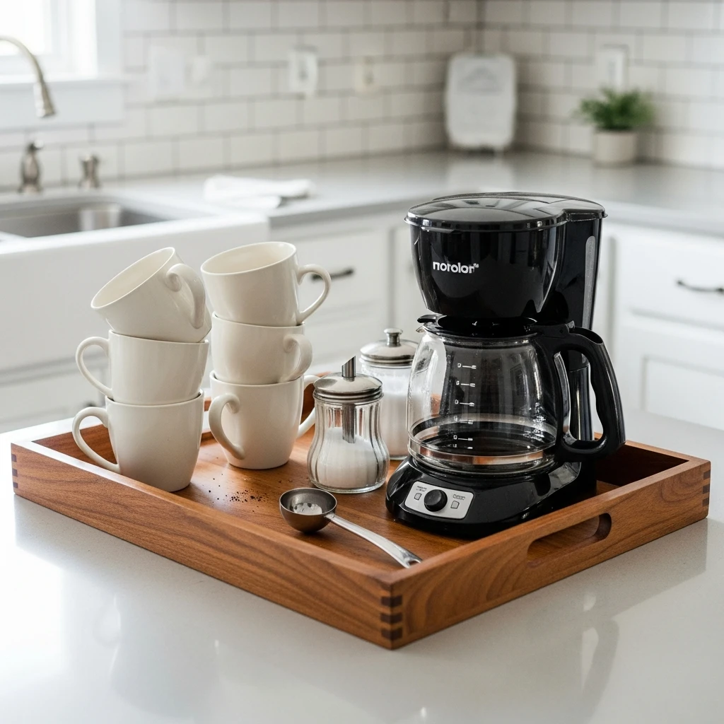 Tray-Style Coffee Bar - 50 Coffee Bar Ideas for a Custom Kitchen Look