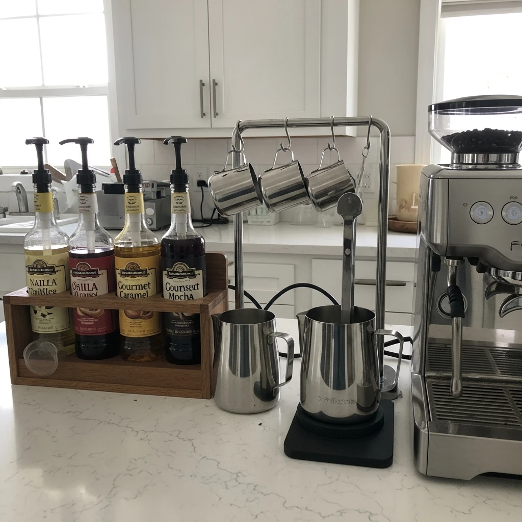 Milk Frothing Station - 50 Coffee Bar Ideas for a Custom Kitchen Look