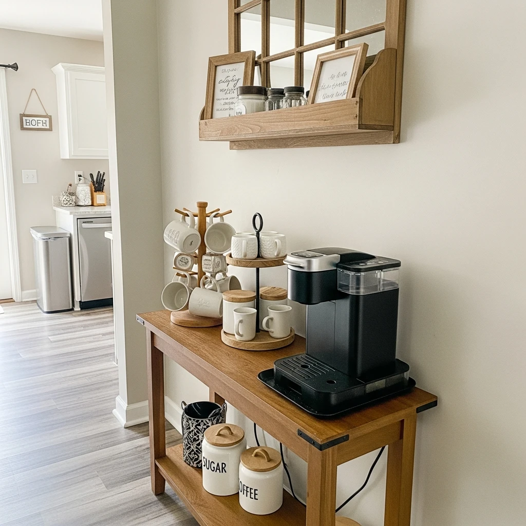 Hallway Coffee Bar Station - 50 Coffee Bar Ideas for a Custom Kitchen Look