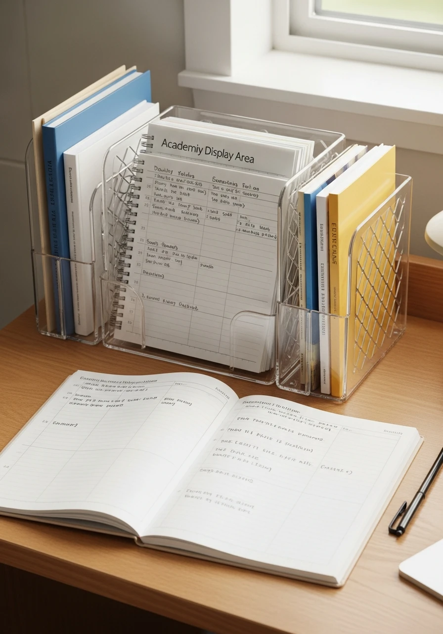 Planner Display Area - 50 Genius College Dorm Desk Ideas To Maximize Space