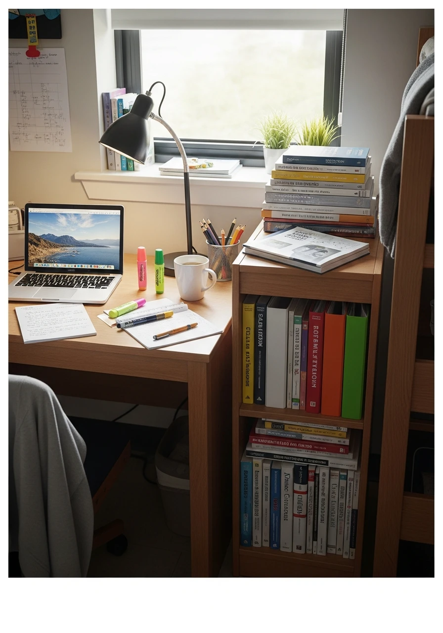 Small Bookcase Next To Desk - 50 Genius College Dorm Desk Ideas To Maximize Space