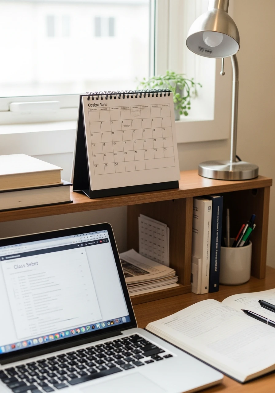 Desk Calendar Display - 50 Genius College Dorm Desk Ideas To Maximize Space