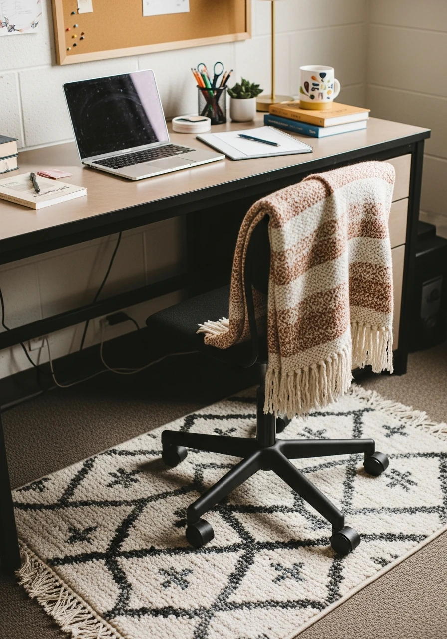 Small Desk Area Rug - 50 Genius College Dorm Desk Ideas To Maximize Space