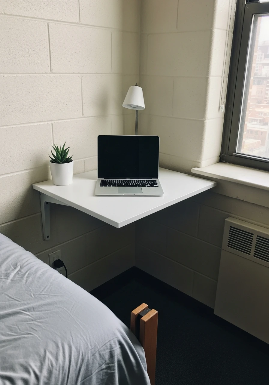 Compact Laptop Only Desk - 50 Genius College Dorm Desk Ideas To Maximize Space