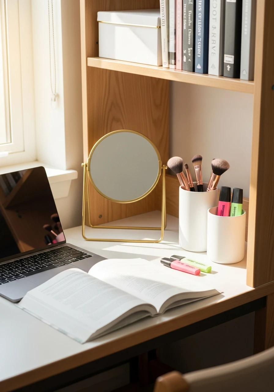 Study And Vanity Desk - 50 Genius College Dorm Desk Ideas To Maximize Space