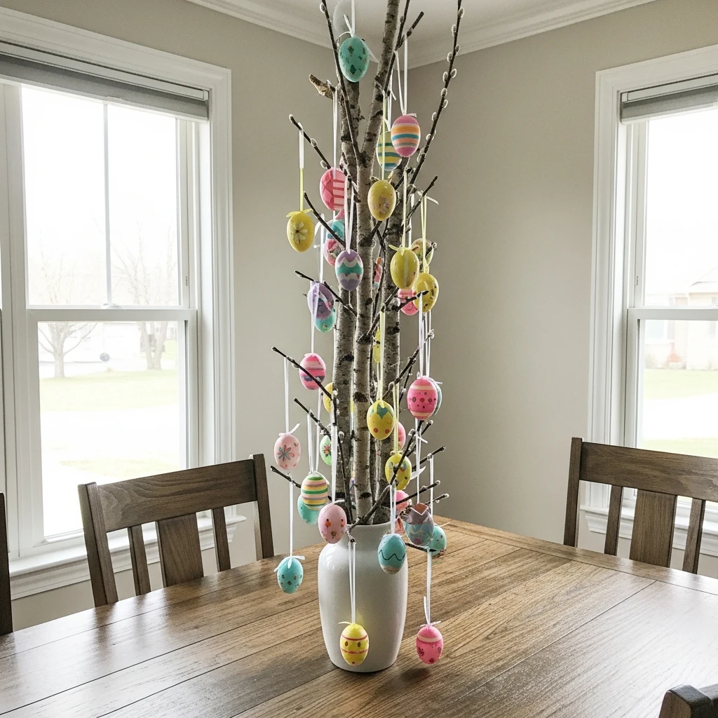 Vertical Easter Egg Tree - 50 Easy DIY Easter Centerpieces for a High-End Table Look