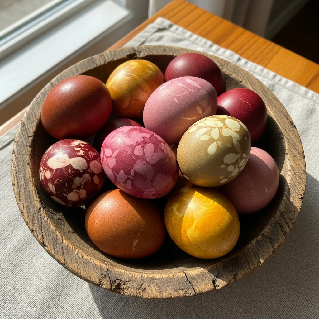 Earthy Natural Dyed Eggs - 50 Easy DIY Easter Centerpieces for a High-End Table Look