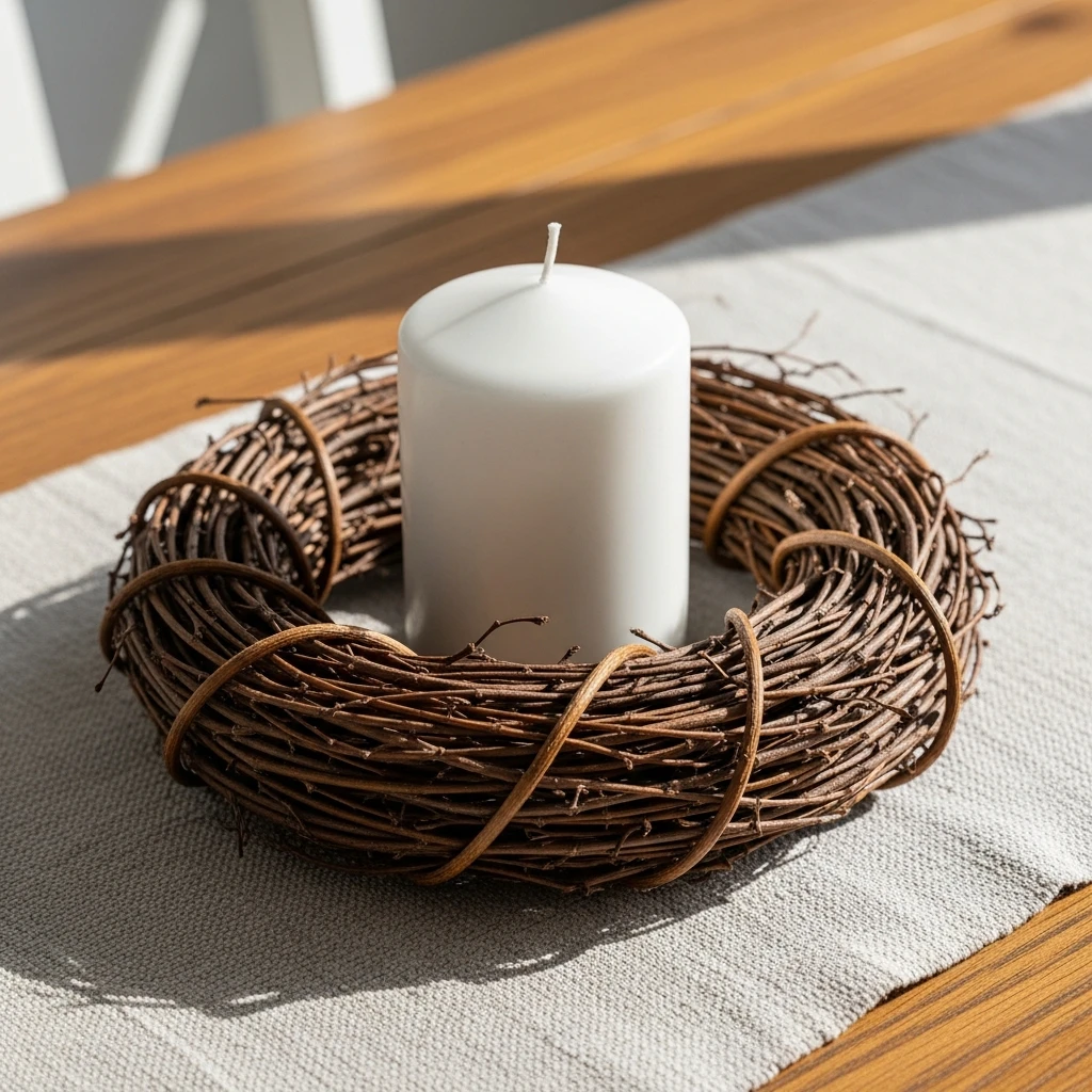 Simple Twig Candle Ring - 50 Easy DIY Easter Centerpieces for a High-End Table Look