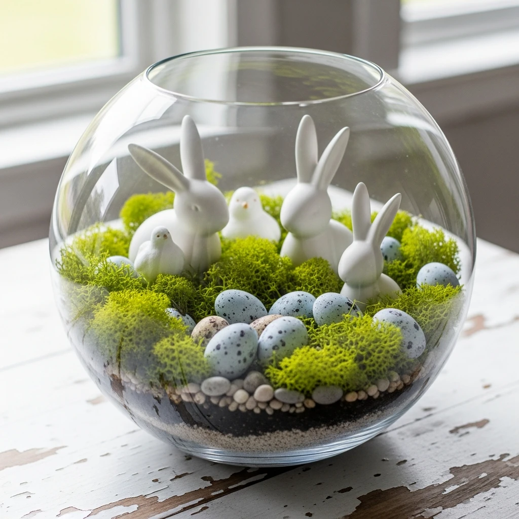Creative Easter Terrarium - 50 Easy DIY Easter Centerpieces for a High-End Table Look