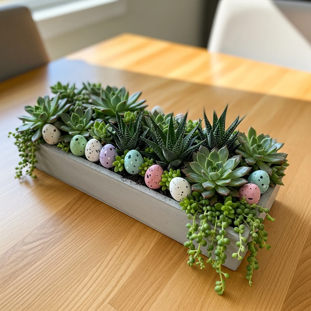 Modern Succulent Planter - 50 Easy DIY Easter Centerpieces for a High-End Table Look