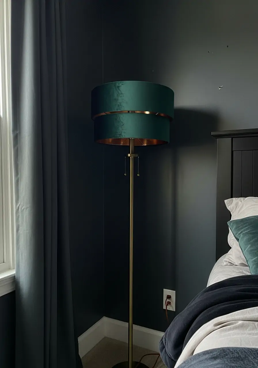 Velvet Shade Floor Lamp - Dark Feminine Bedroom Ideas