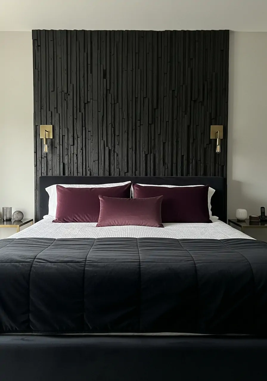Dark Wood Panel Accent - Dark Feminine Bedroom Ideas