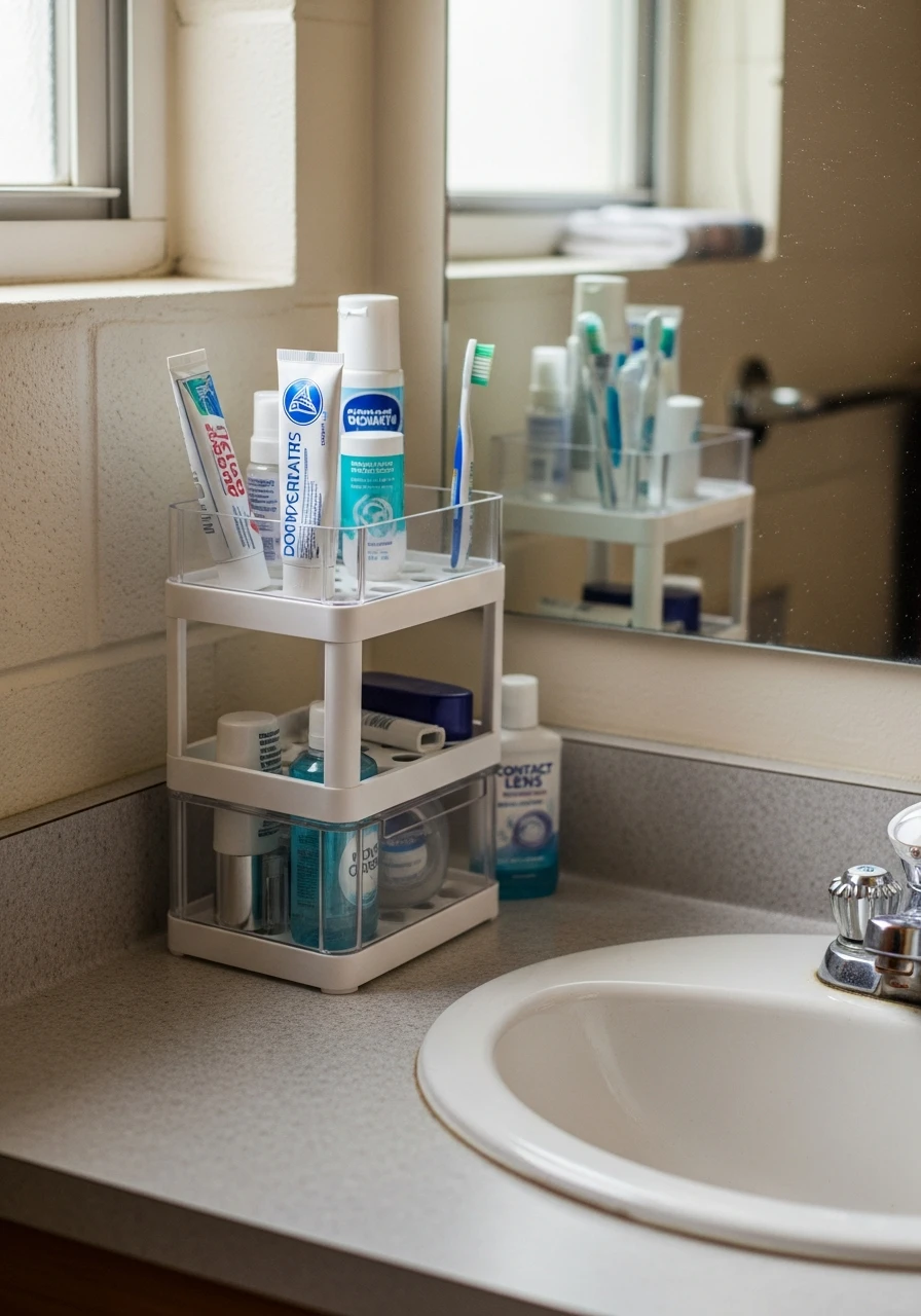 Bathroom Counter Organizer - The Ultimate List of Dorm Room Must Haves for College