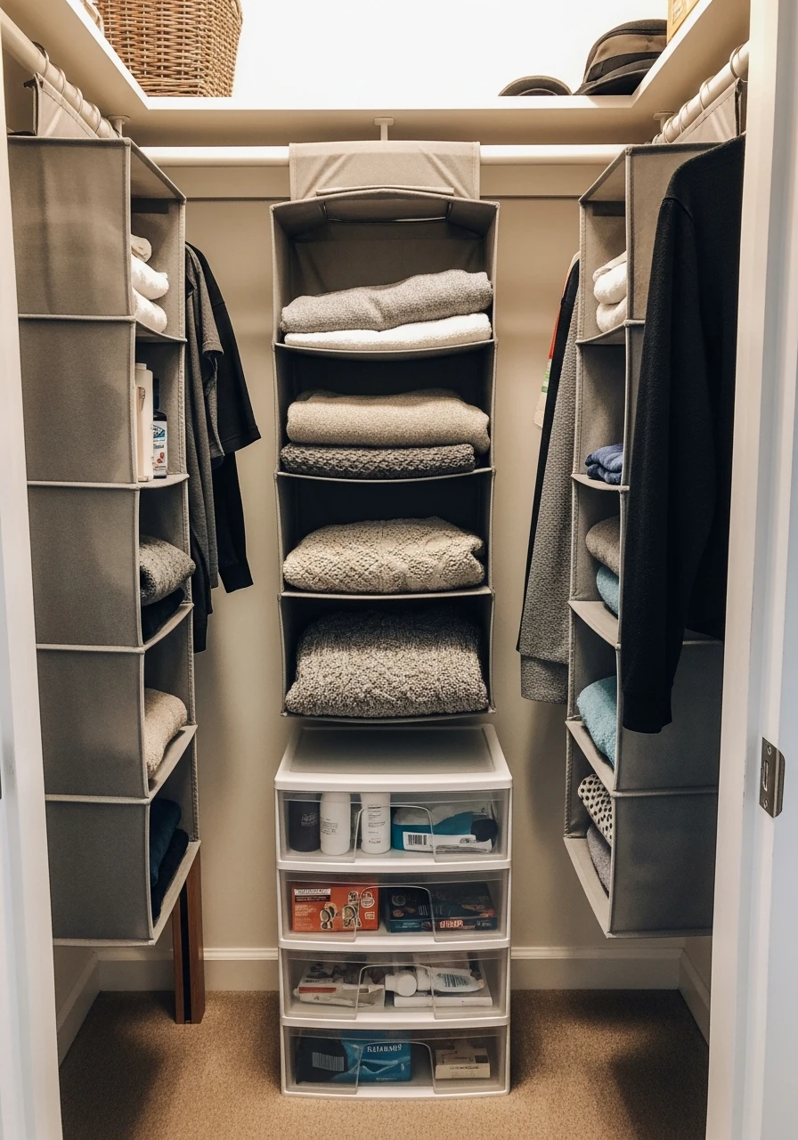 Use Vertical Closet Space - The Ultimate List of Dorm Room Must Haves for College