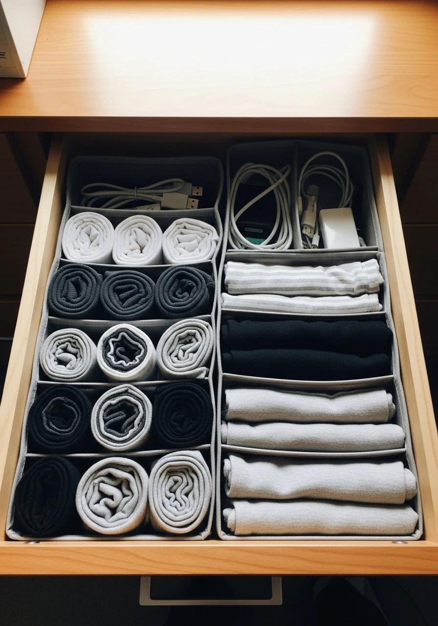 Keep Drawers Tidy - The Ultimate List of Dorm Room Must Haves for College