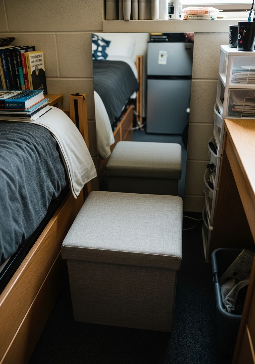Seating Plus Storage - The Ultimate List of Dorm Room Must Haves for College