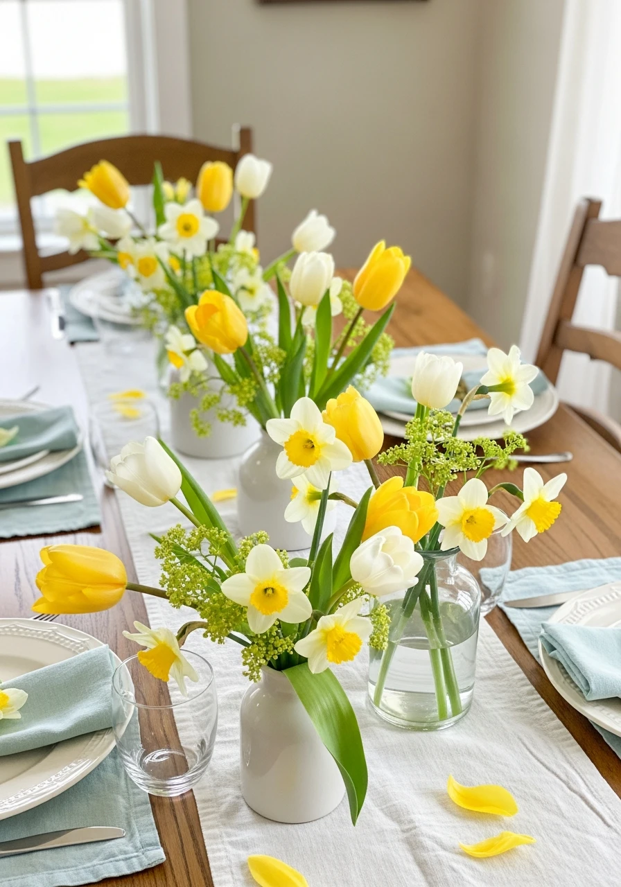 Fresh Tulip Centerpiece - 50 Easter Tablescape Ideas