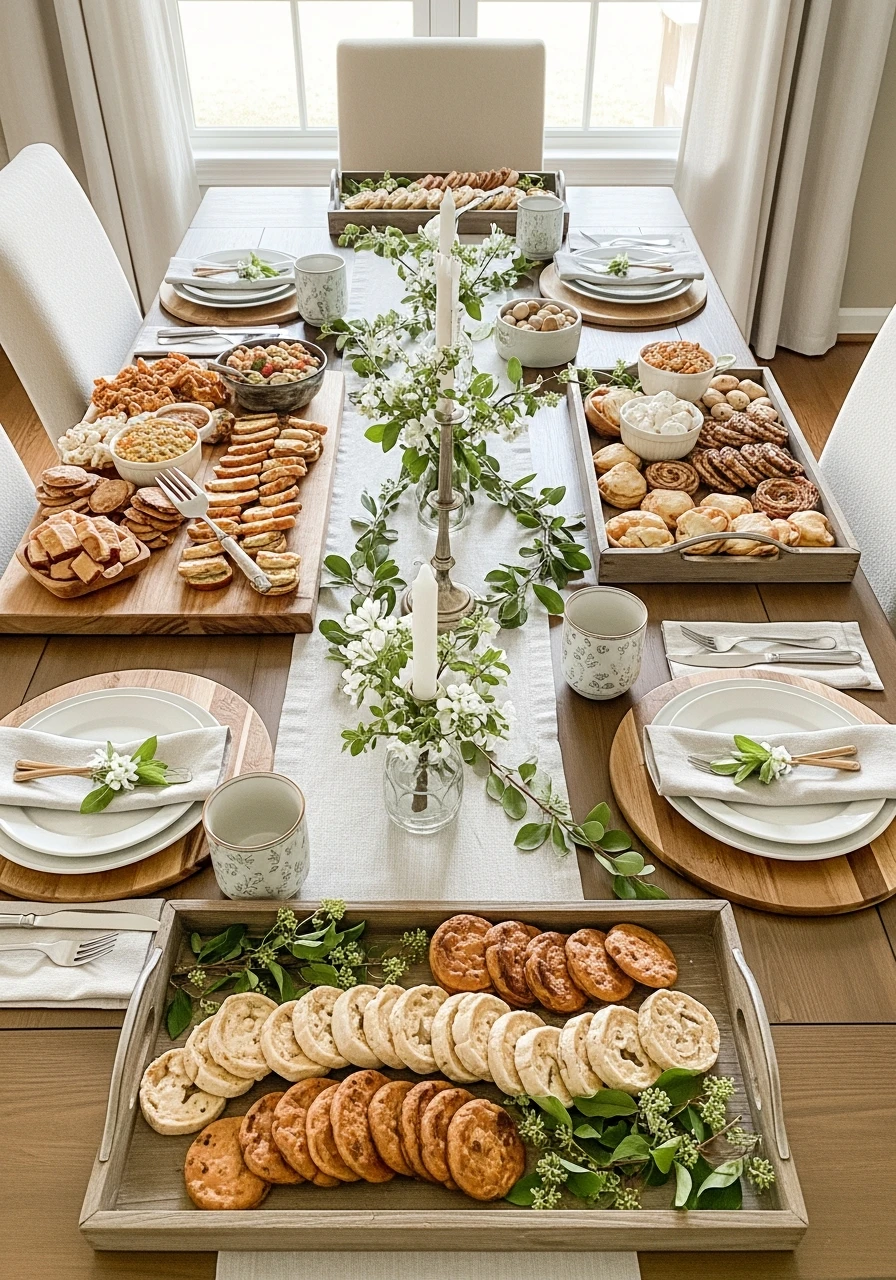 Wooden Board Serving Table - 50 Easter Tablescape Ideas