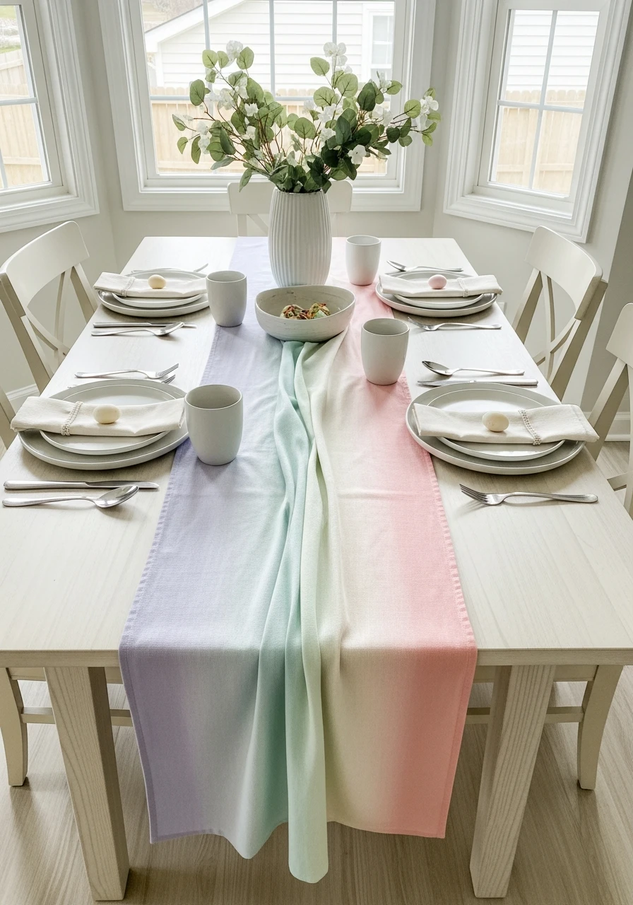 Ombré Pastel Runner - 50 Easter Tablescape Ideas
