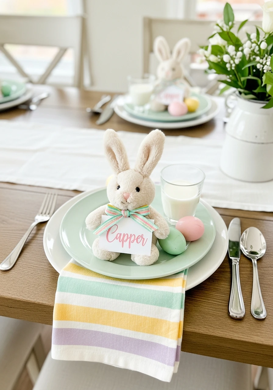 Kids Bunny Place Card - 50 Easter Tablescape Ideas
