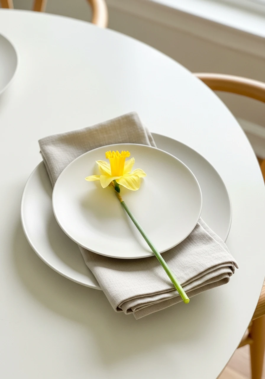 Single Stem Place Setting - 50 Easter Tablescape Ideas
