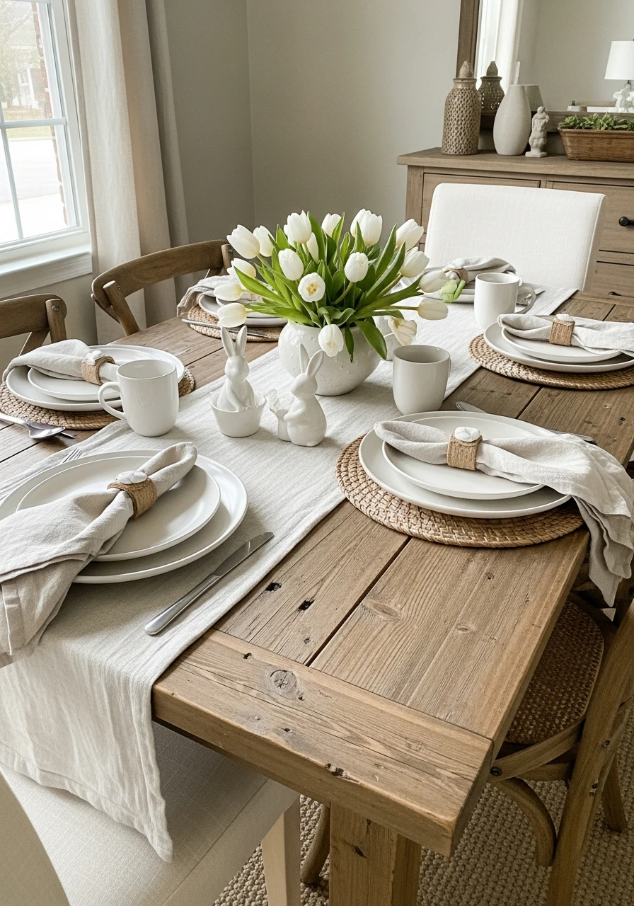 Farmhouse Easter Tablescape - 50 Easter Tablescape Ideas