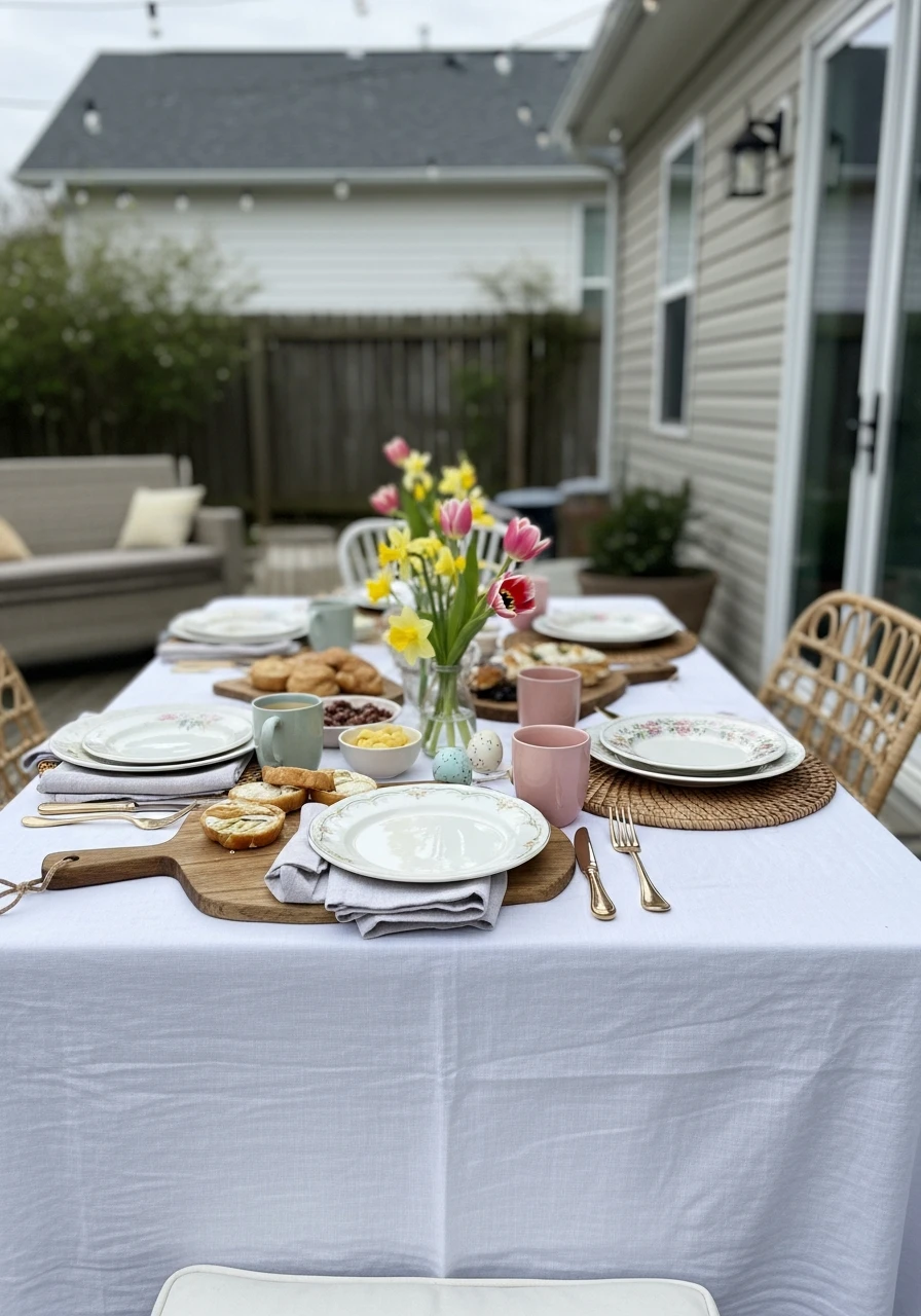 Outdoor Easter Brunch Table - 50 Easter Tablescape Ideas