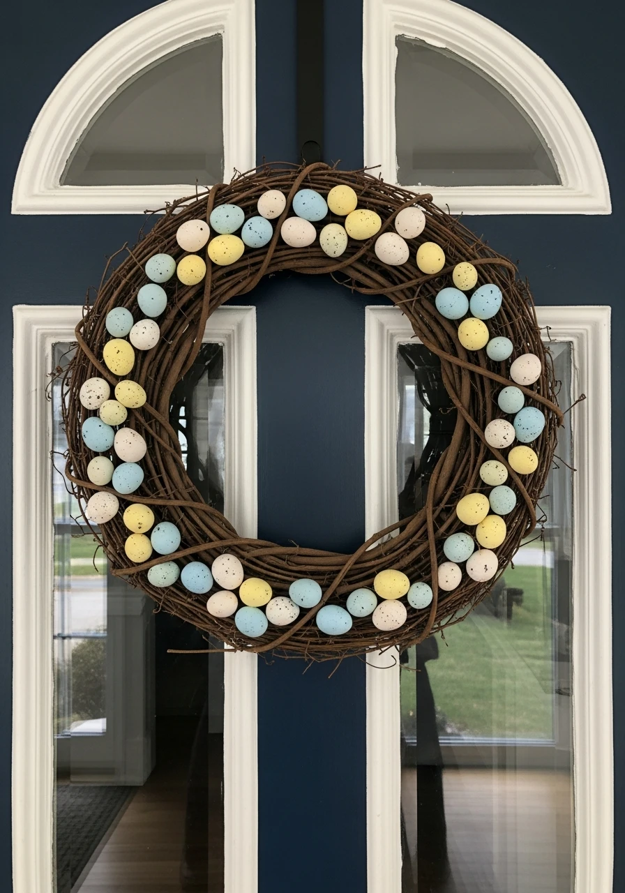 Classic Grapevine Egg Wreath - 50 Easter Wreaths for Front Door That Look Amazing