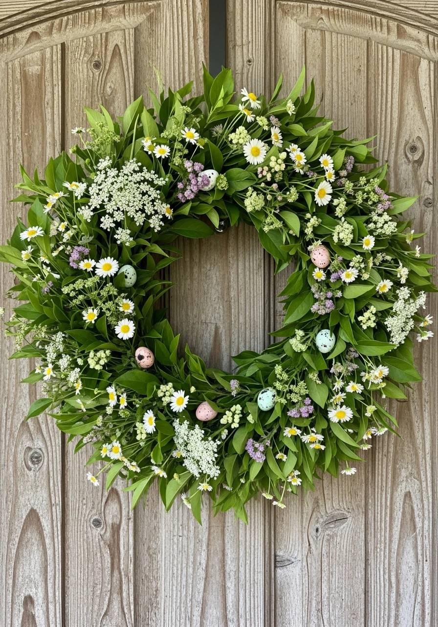 Natural Wildflower Wreath - 50 Easter Wreaths for Front Door That Look Amazing
