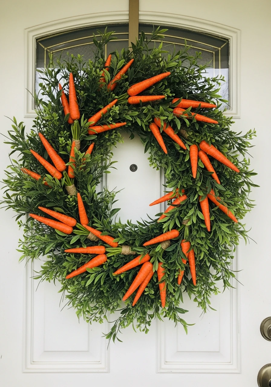 Carrot Swag Door Decor - 50 Easter Wreaths for Front Door That Look Amazing