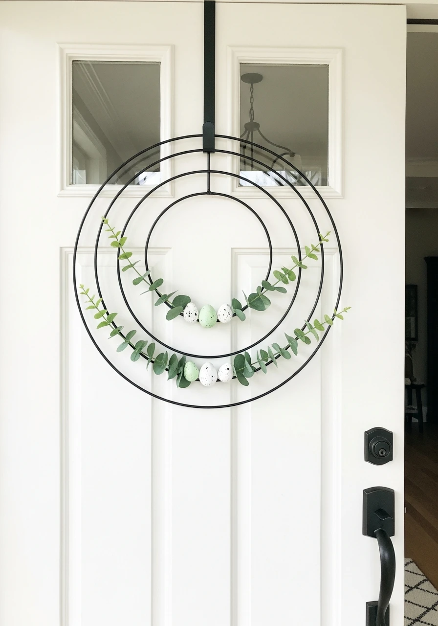 Modern Layered Hoop Wreath - 50 Easter Wreaths for Front Door That Look Amazing